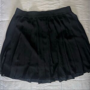Black Pleated Dual Tiered Tennis Skirt